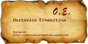 Osztovics Ernesztina névjegykártya